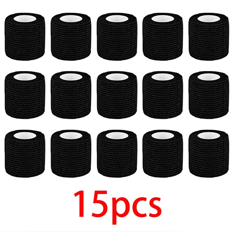 5/10/15/20 Black Tattoo Grip Bandage Cover Wraps Tapes Nonwoven Waterproof Self Adhesive Finger Protection Tattoo Accessories