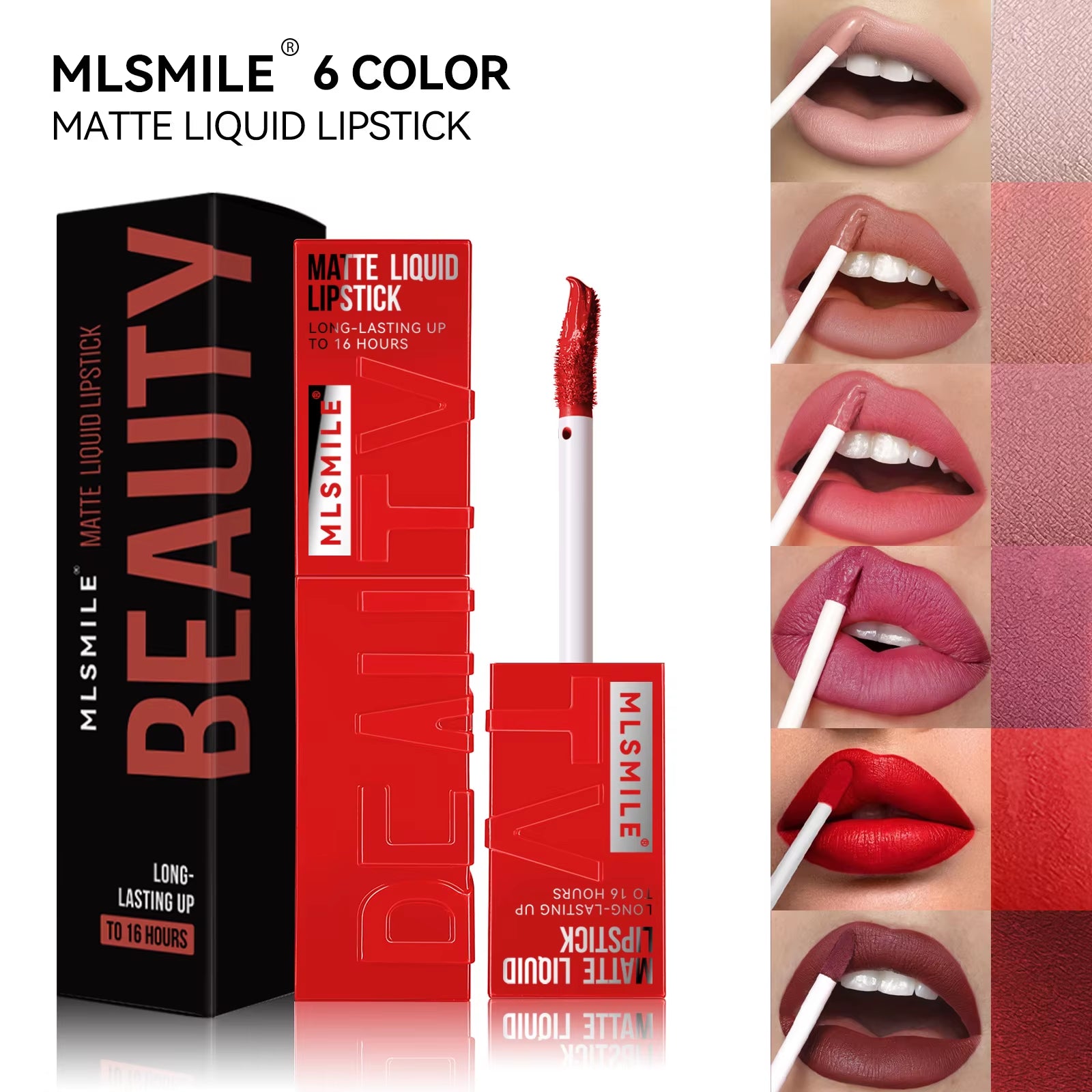 6 Color Non-Stick Cup Velvet Satin Gloss Lip Glaze Mist Liquid Matte Lipstick Waterproof Long-Lasting Color Liquid
