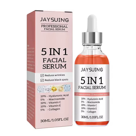 Revitalize Your Skin: 5-in-1 Firming & Brightening Face Serum with Vitamin C & Hyaluronic Acid for Youthful Glow and Pore Minimization