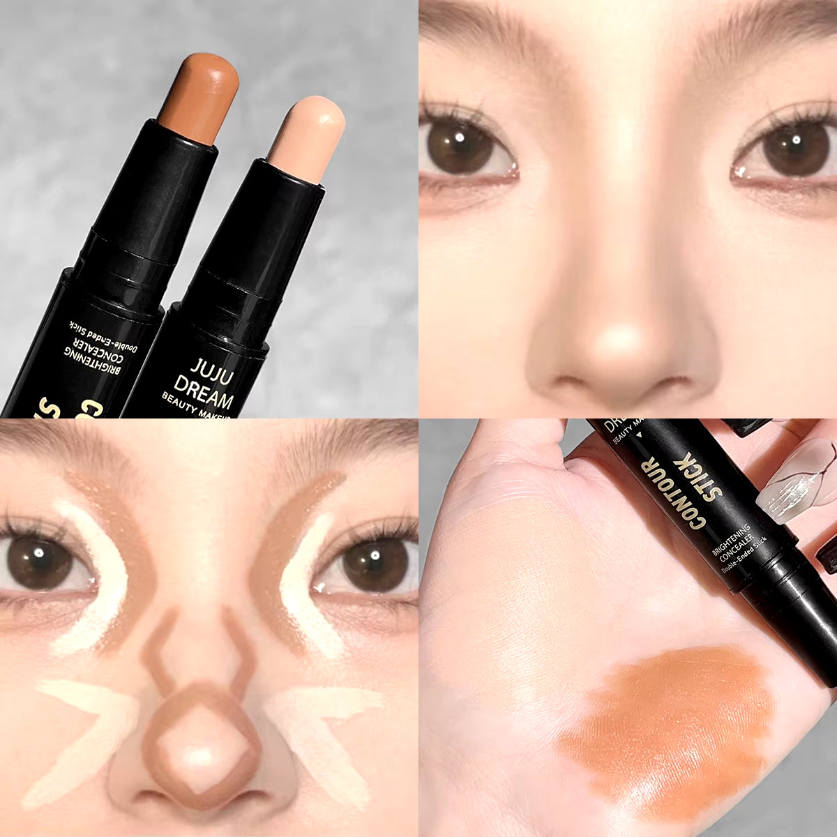 Double-Ended Dual-Purpose High-Light Trimming Stick, Three-Dimensional Contour, Nose Shadow, Facial Shape, Brighten and Trimming