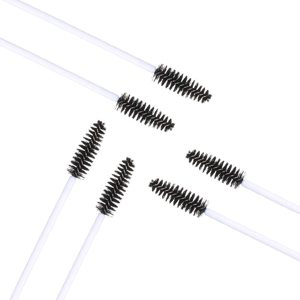 100 PCS Disposable Eyelash Brushes Mascara Brushes Eye Lash Eyebrow Applicator Cosmetic Makeup Brush Tool Kits (White-Black)
