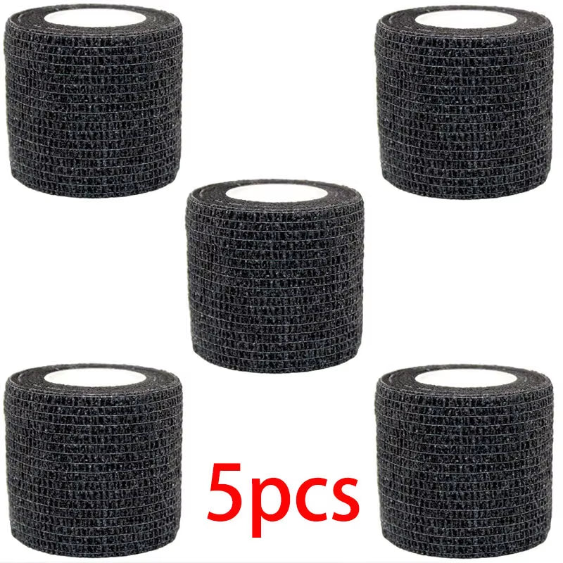 5/10/15/20 Black Tattoo Grip Bandage Cover Wraps Tapes Nonwoven Waterproof Self Adhesive Finger Protection Tattoo Accessories
