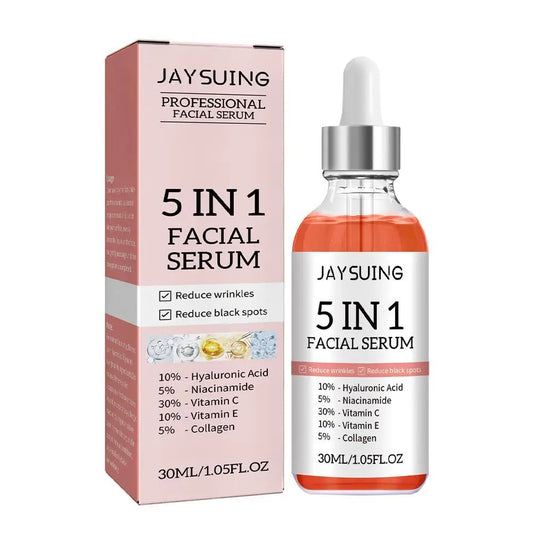 Revitalize Your Skin: 5-in-1 Firming & Brightening Face Serum with Vitamin C & Hyaluronic Acid for Youthful Glow and Pore Minimization