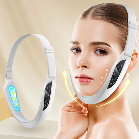 Electric V Face Lifting Beauty Device 6 Modes 8 Levels EMS Micro-Current Firming Facial Massager Double Chin Removal Skin Care