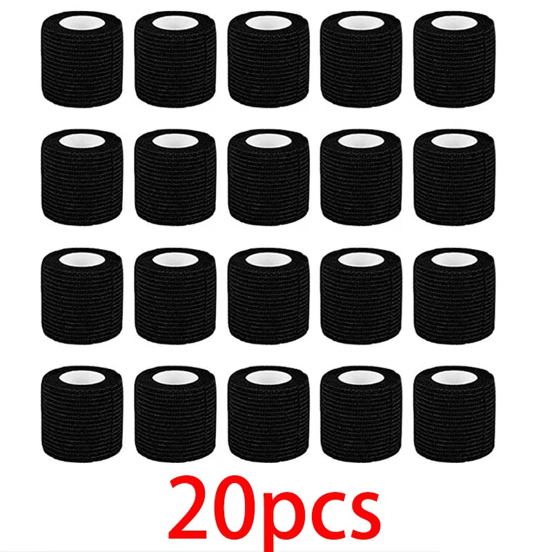 5/10/15/20 Black Tattoo Grip Bandage Cover Wraps Tapes Nonwoven Waterproof Self Adhesive Finger Protection Tattoo Accessories