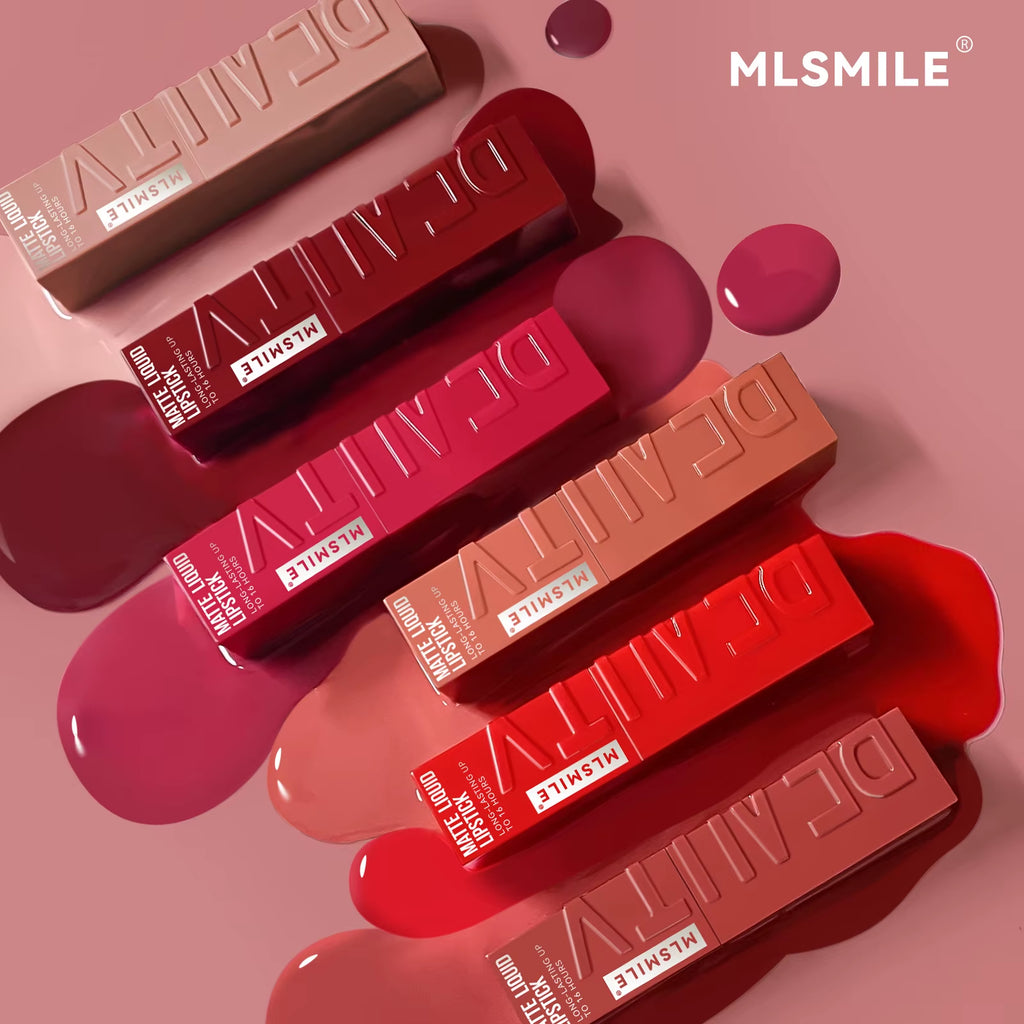 6 Color Non-Stick Cup Velvet Satin Gloss Lip Glaze Mist Liquid Matte Lipstick Waterproof Long-Lasting Color Liquid
